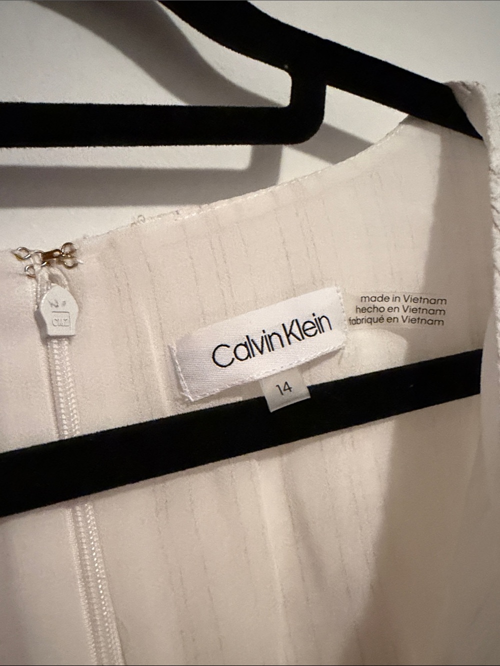 NWOT Calvin Klein Ivory Ruffle Wrap Midi Dress - Picture 4 of 8